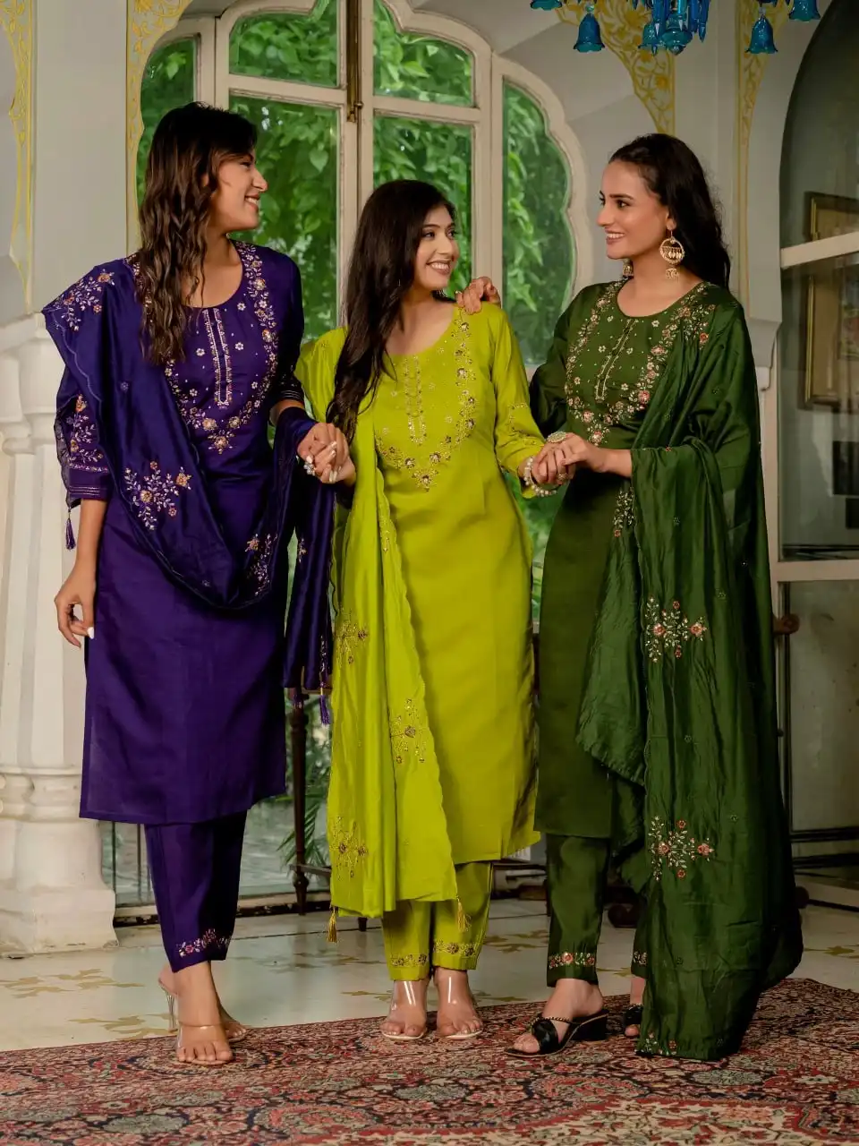 Lila Vol 16 Marina Silk Readymade Party Wear Kurti Set And Thread Work