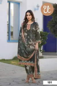 Threadthrill 101 Soft Chinon Handwork Designer Dress For Women 2025