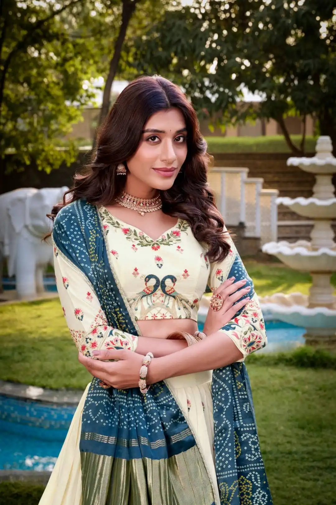 WMN 1437 Khadi Cotton Lehenga Choli For Girl Under 4000