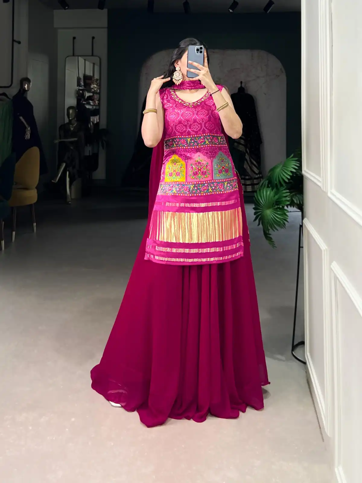 WMN 3012 Gaji Silk Printed Handwork Ethnic Dress Collection 2025