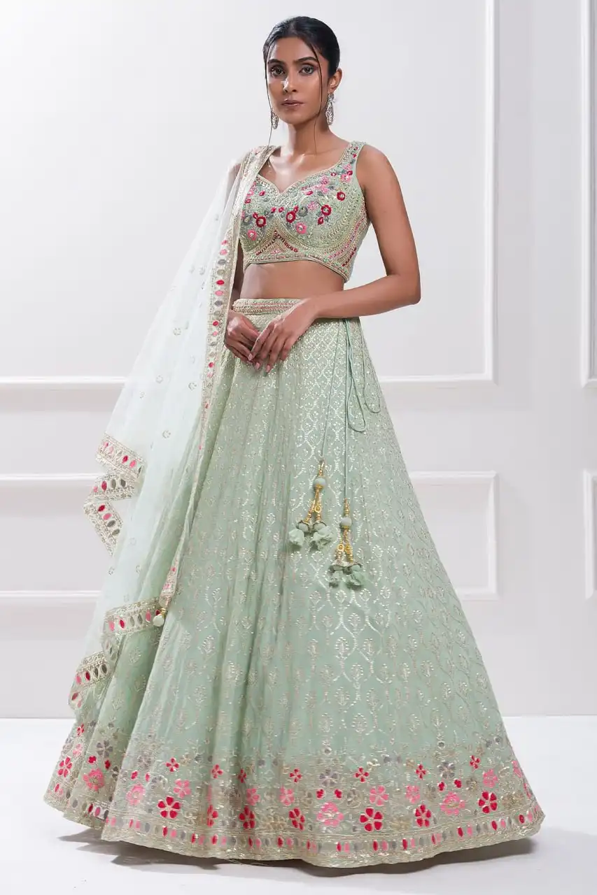 Zeel 5084 Georgette Party Wear Lehenga Choli Embroidery Work