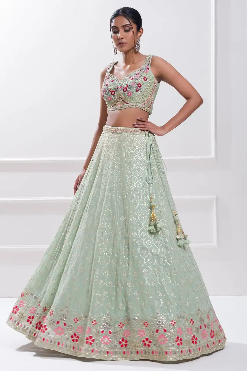 Zeel 5084 Georgette Party Wear Lehenga Choli Embroidery Work