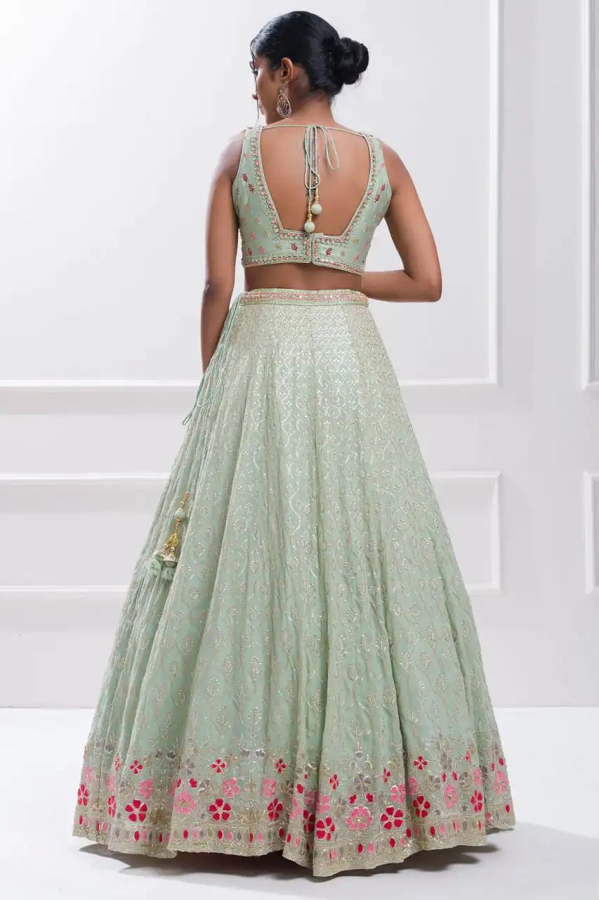 Zeel 5084 Georgette Party Wear Lehenga Choli Embroidery Work