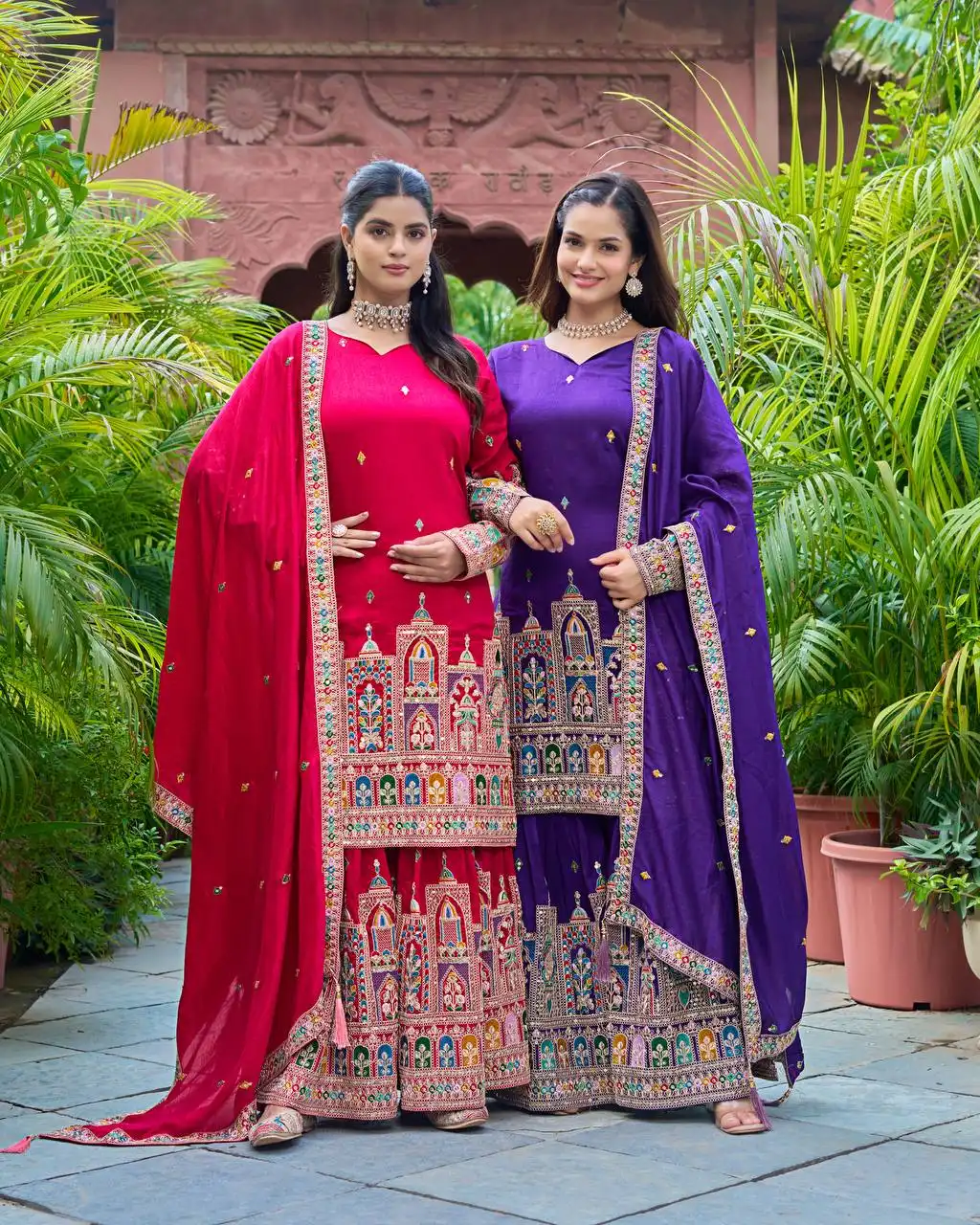 Sabina 5185C Chinon Silk Sharara Suit Wedding Collection