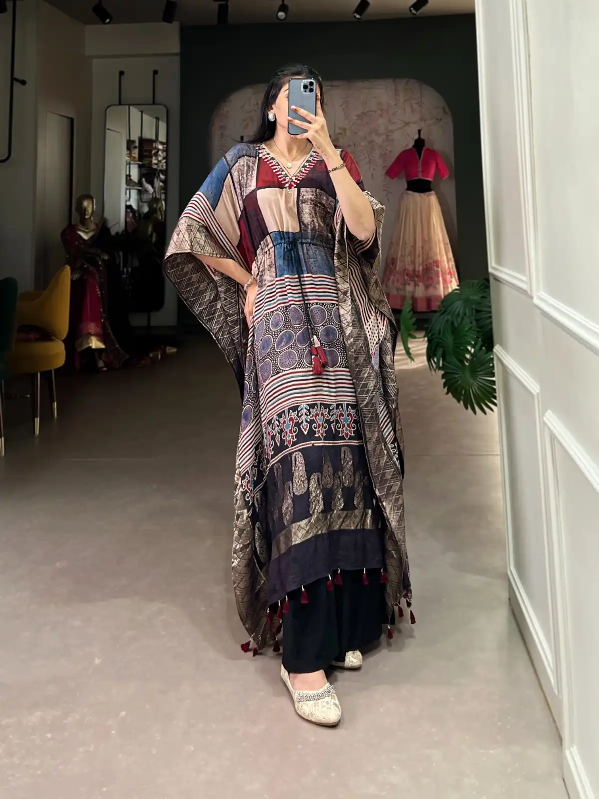 WMN 3022 Pure Viscose Zari Border Kaftan Collection 2025