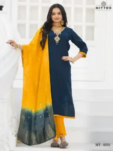 Mittoo Mt 8292 Viscose Silk Kurti Bottom With Dupatta Collection