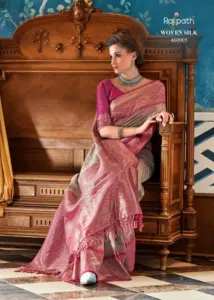 Rajpath Roseberry Silk Soft Silk Designer Sari Under 2000