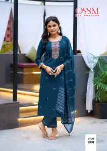 Ossm Gungun Viscose Embroidered Readymade Dress 2025