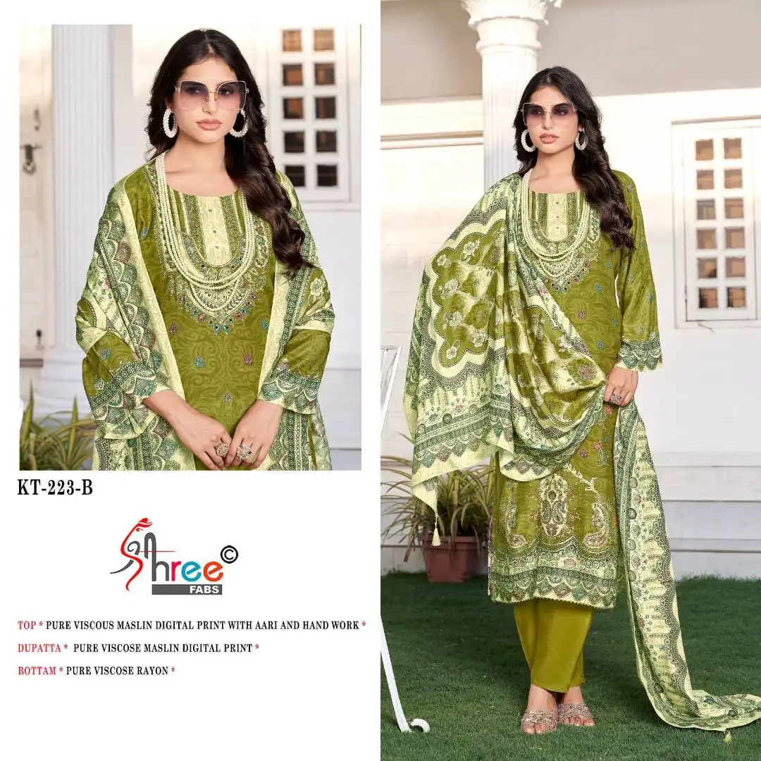 Shree Kt 223 Viscose Maslin Digital Print Salwar Suits Collection 2025