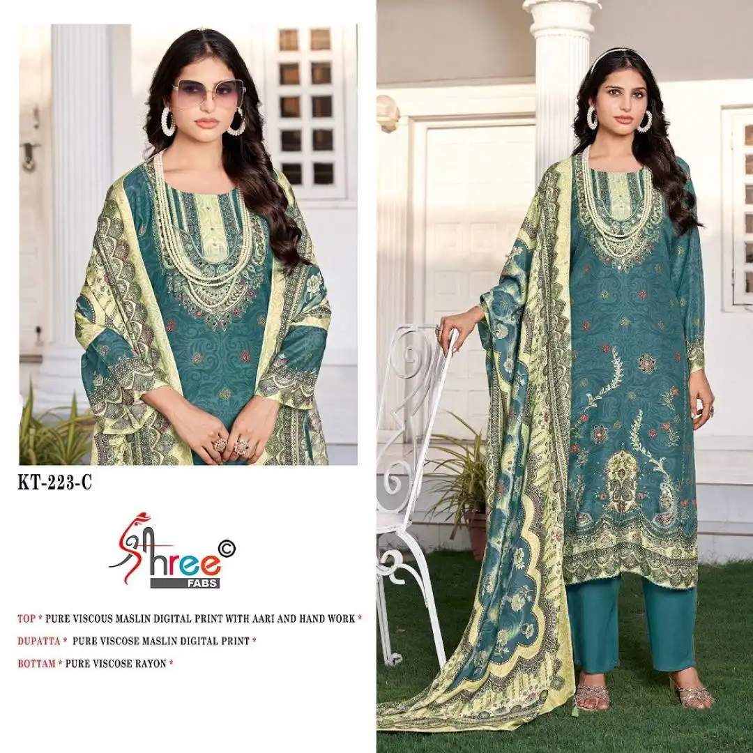 Shree Kt 223 Viscose Maslin Digital Print Salwar Suits Collection 2025