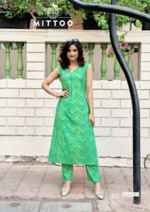 Mittoo Saffron Rayon Printed Co Ord Set Collection