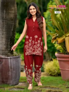 Tips And Top Festive Beauty Rayon Printed Co Ord Set 2025