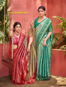 Bunawat Piya Basanti Silk Party Wear Kanjivaram Silk Sari