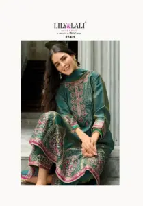 Lily And Lali Sajni Viscose Silk Anarkali Readymade Dress Collection