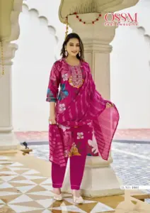 Ossm Sanvari Vetican Printed Kurti Pant And Dupatta Collection