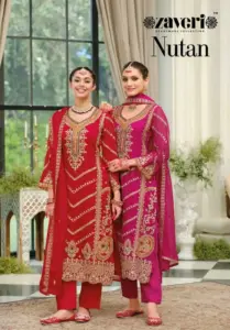 Zaveri Nutan Organza Karva Chauth Salwar Suit With Embroidery Work