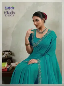 Sethnic Elaris Velvet Chiffon Party Wear Sari Collection 2025