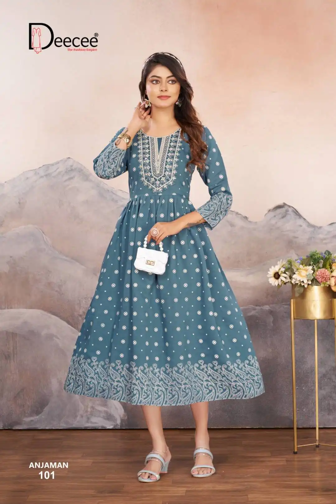 Deecee Anjaman Vartican Printed Frock Kurti Wholesale