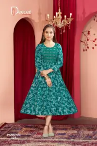 Deecee Pankhudi Rayon Printed Long Kurtis Collection 2025