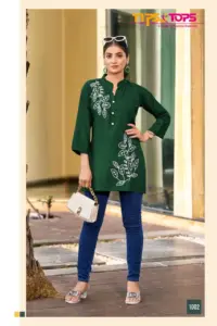 Tips And Top Blossom Rayon Embroidery Short Tops Collection