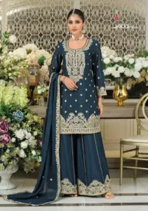 Eba Afrozeh Chinon Designer Sharara Suit Diwali Collection
