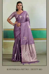 Rajtex Kanthkala Retro Dusty Pure Satin Sari Festival Collection