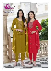 Devi Aashna Vol 1 Rayon Kurti Bottom With Dupatta Collection
