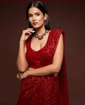 Zeel Ruby Rad Georgette Party Wear Saree Collection