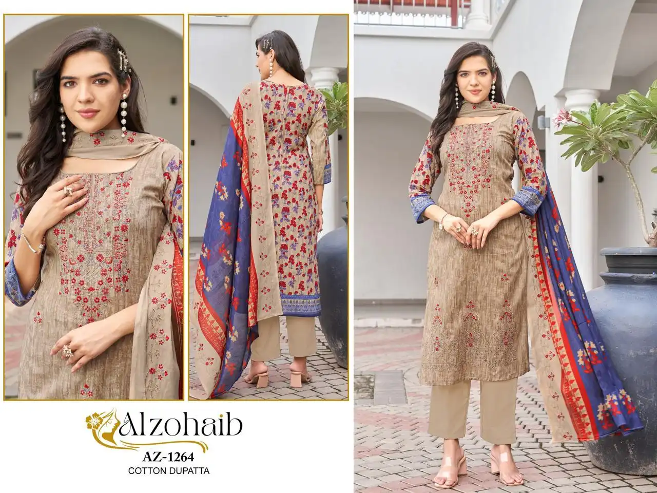 Alzohaib Mahima Pure Cotton Print Pakistani Suit Collection