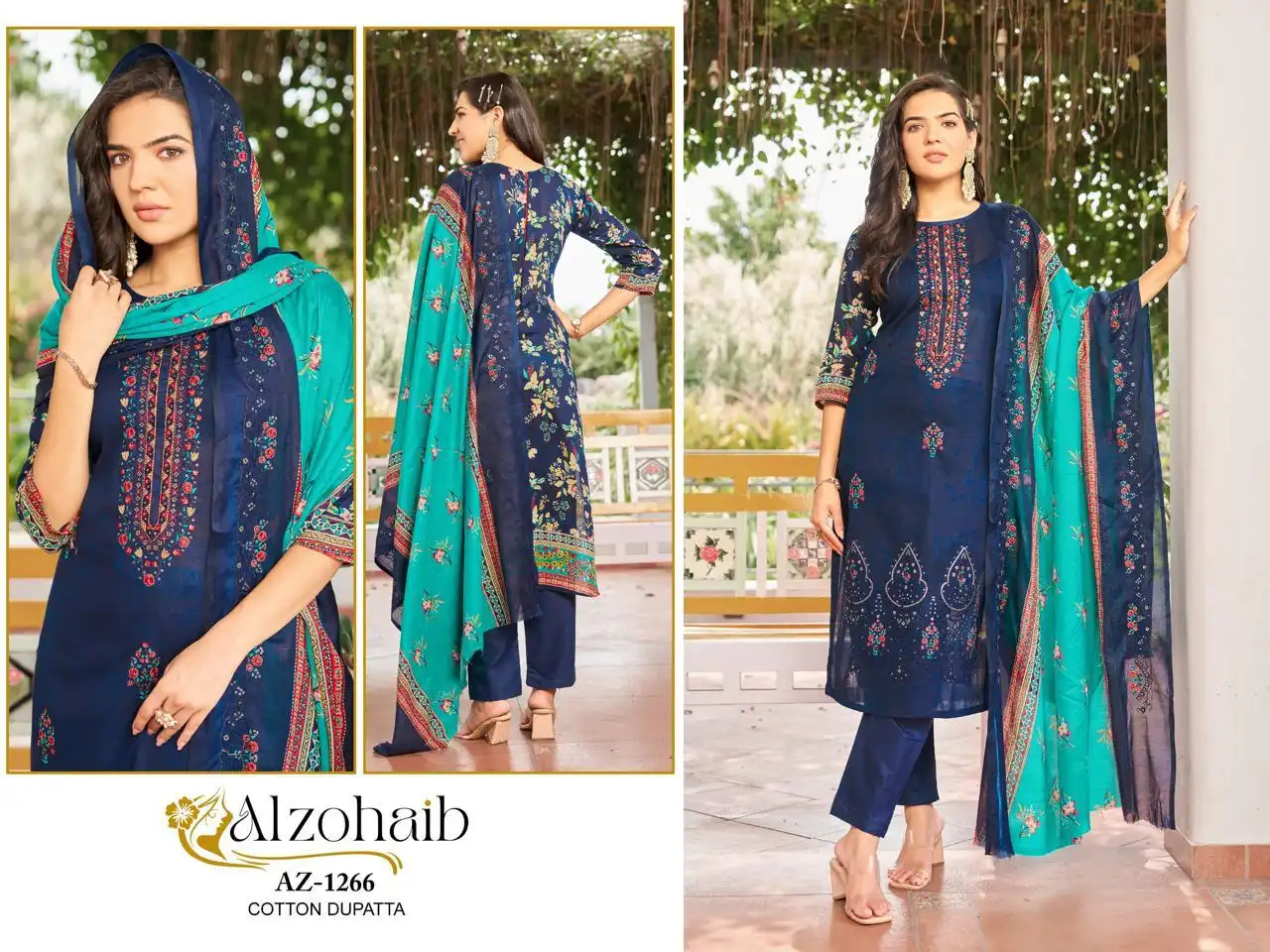Alzohaib Mahima Pure Cotton Print Pakistani Suit Collection