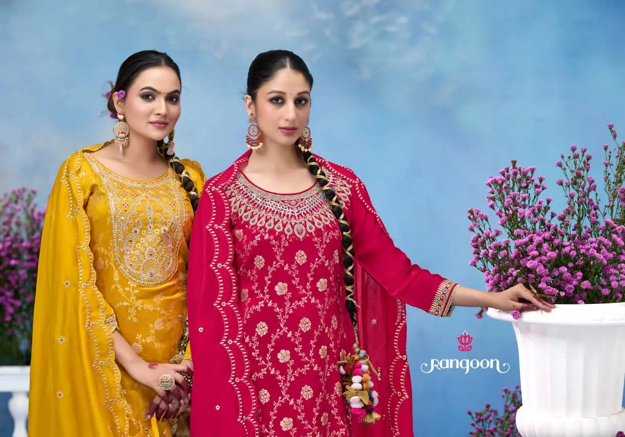 Rangoon Soumya Russian Kurti Pant And Dupatta Collection