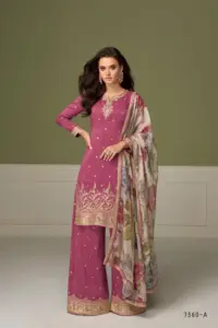 Simar Silk Sharara Suit With Embroidery Work
