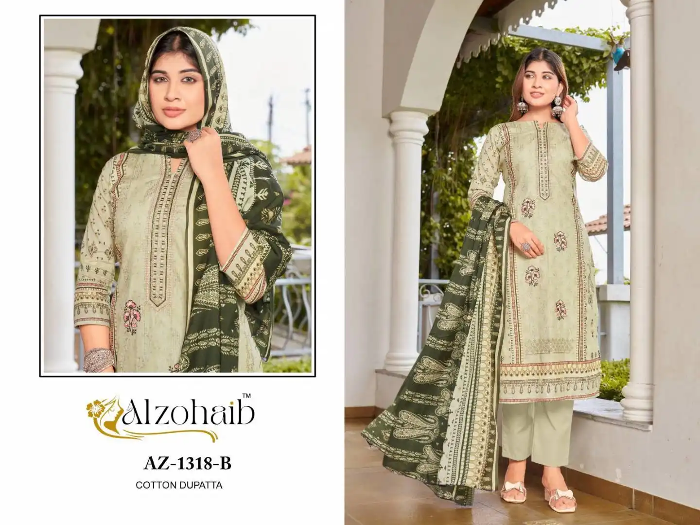 Alzohaib Lamhay Vol 2 Cotton Pakistani Suit Dress Material