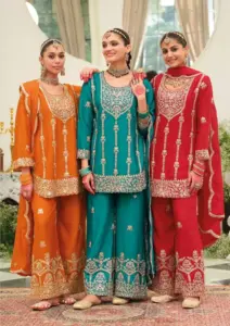 Eba Pallavi Chinon Sharara Suit Diwali Collection