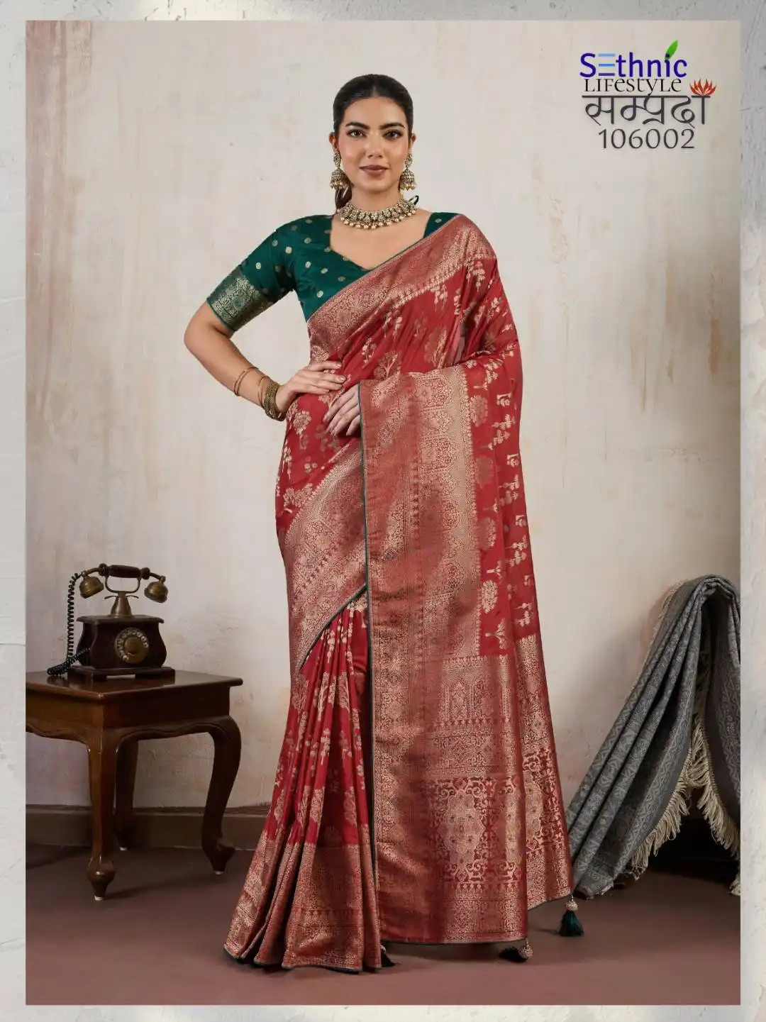 Sethnic Samprada Makhmal Soft Silk Sari Wedding Collection