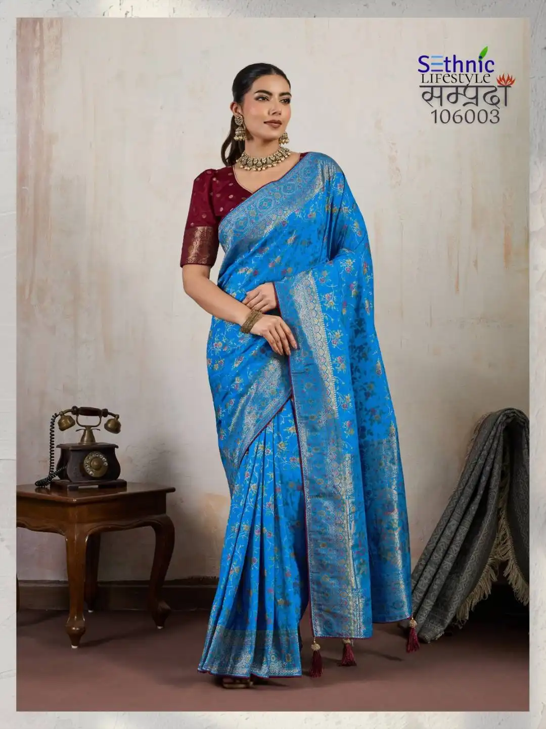 Sethnic Samprada Makhmal Soft Silk Sari Wedding Collection