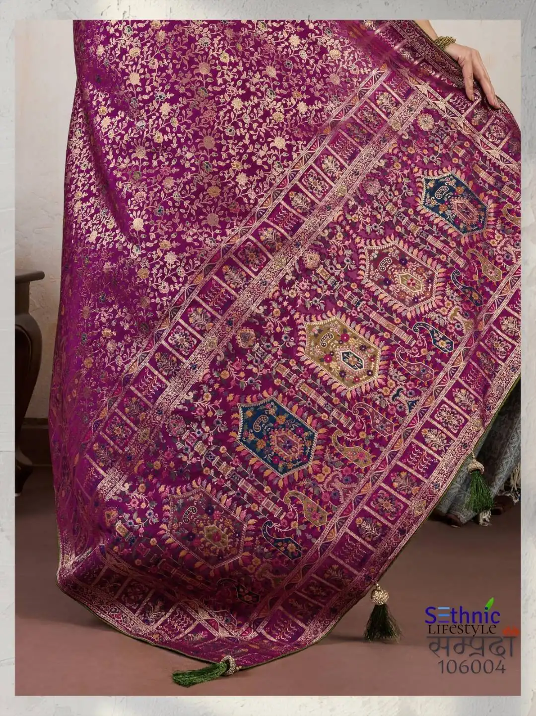 Sethnic Samprada Makhmal Soft Silk Sari Wedding Collection