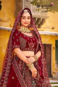 Anantesh Vol 3 Maroon Silk Bridal Lehenga Choli Collection