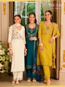 Lily And Lali Phulkari Viscose Silk Diwali Special Readymade Dress