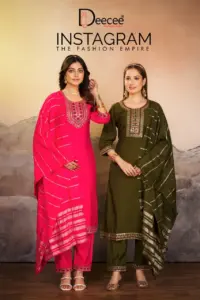 Deecee Instagram Roman Silk Top Bottom Dupatta 2025