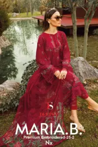 Deepsy Maria Embroidered 25-2 Nx Cotton Dress Material