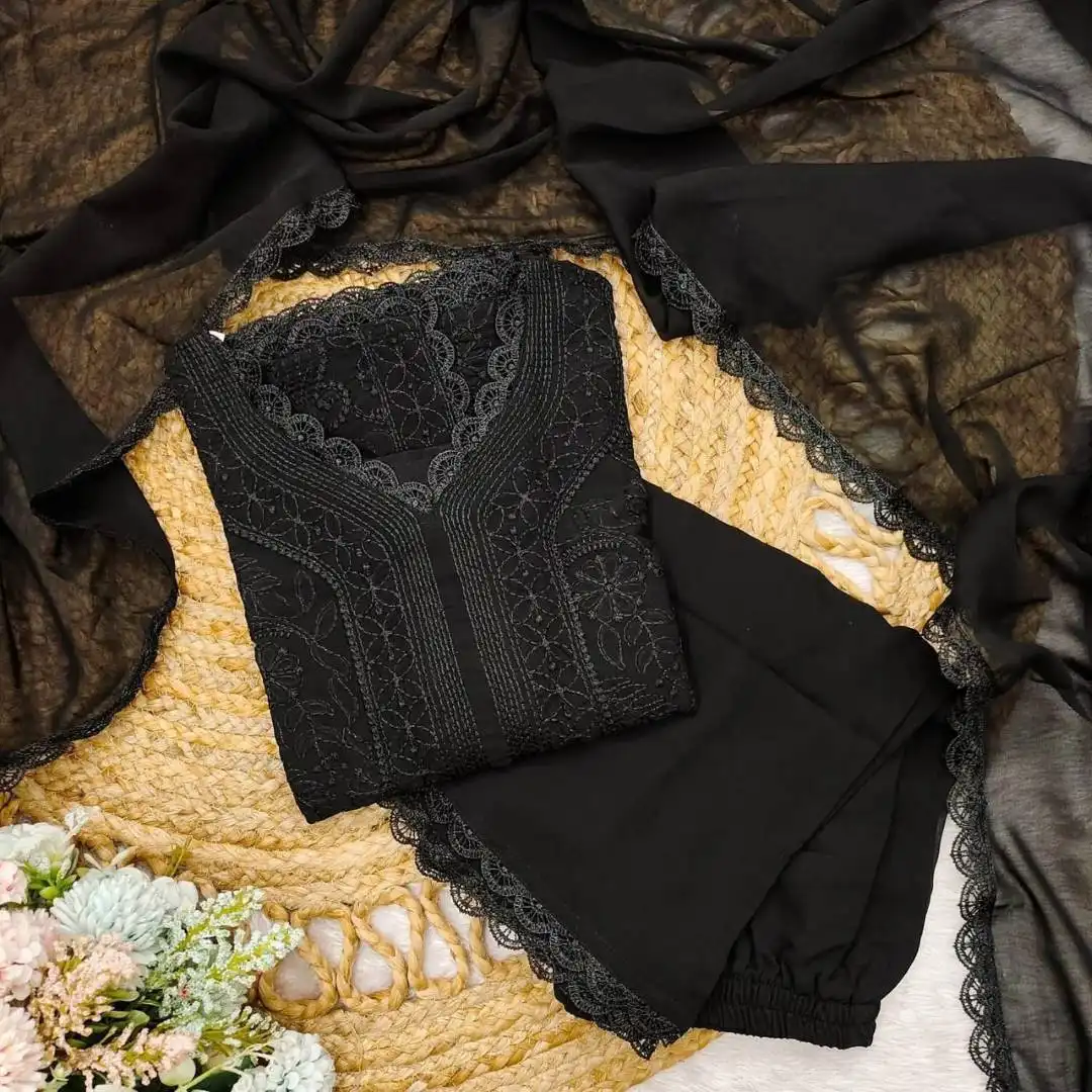 RM Fox Georgette Readymade Suit With Lukhnavi Work