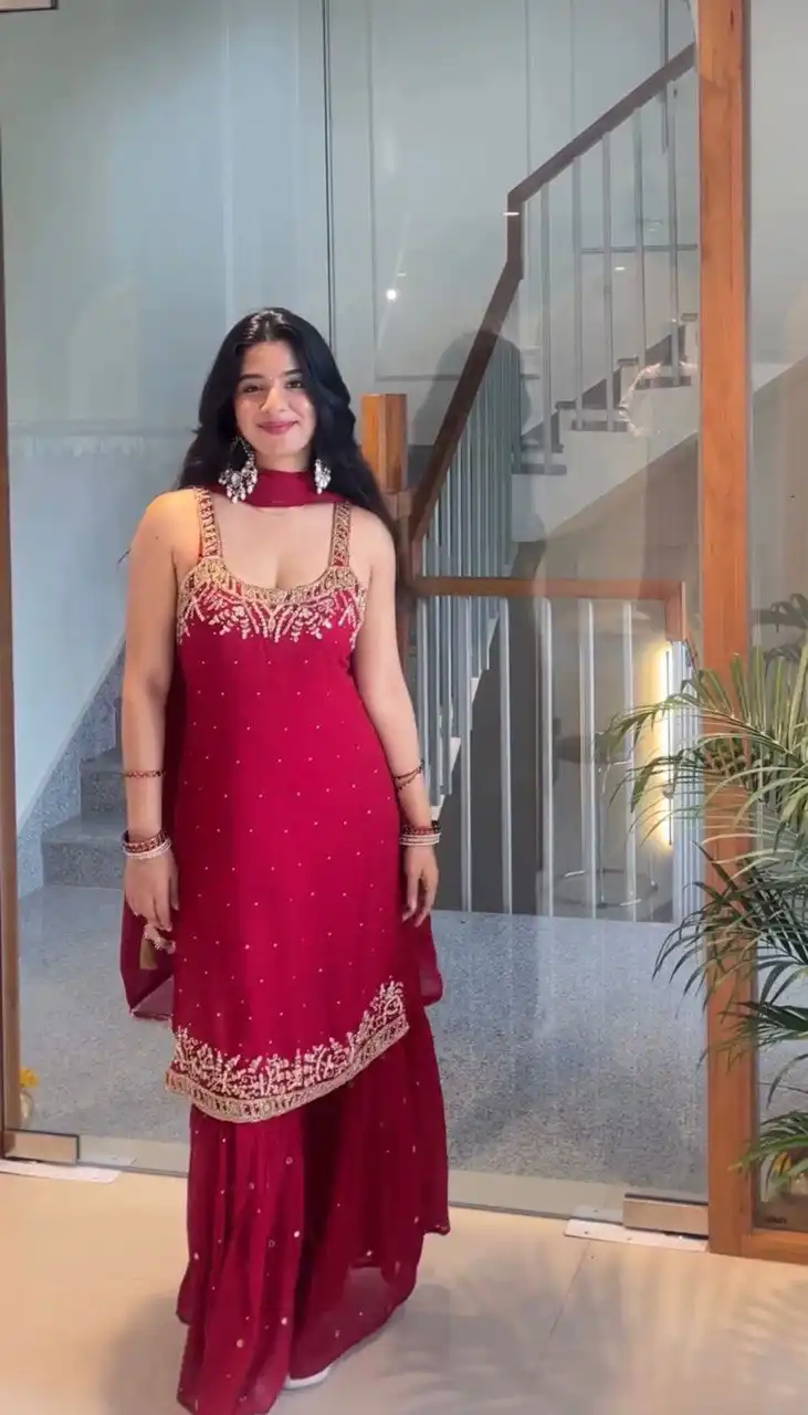 Deepika 1531 Georgette Sleeveless Sharara Suit Party Wear Collection