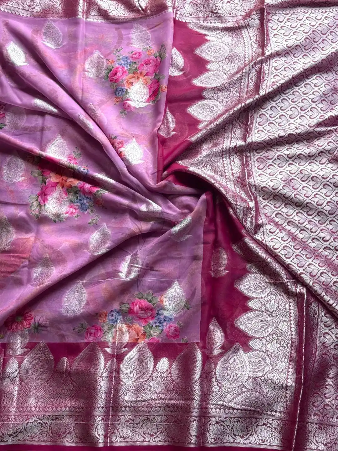 MHV Alka Georgett Silk Floral Digital Printed Saree Collection