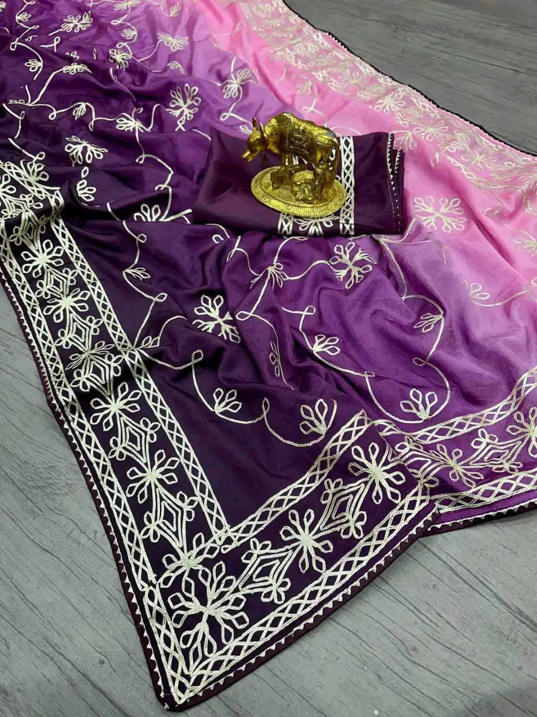 Karishma Vatika Pure Chinon Saree Collection Below 1000