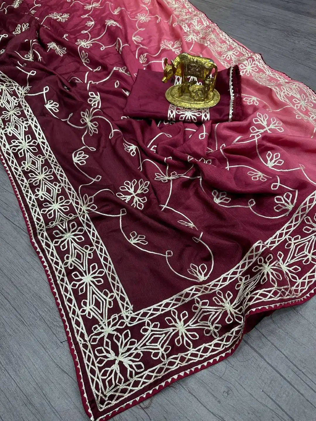 Karishma Vatika Pure Chinon Saree Collection Below 1000
