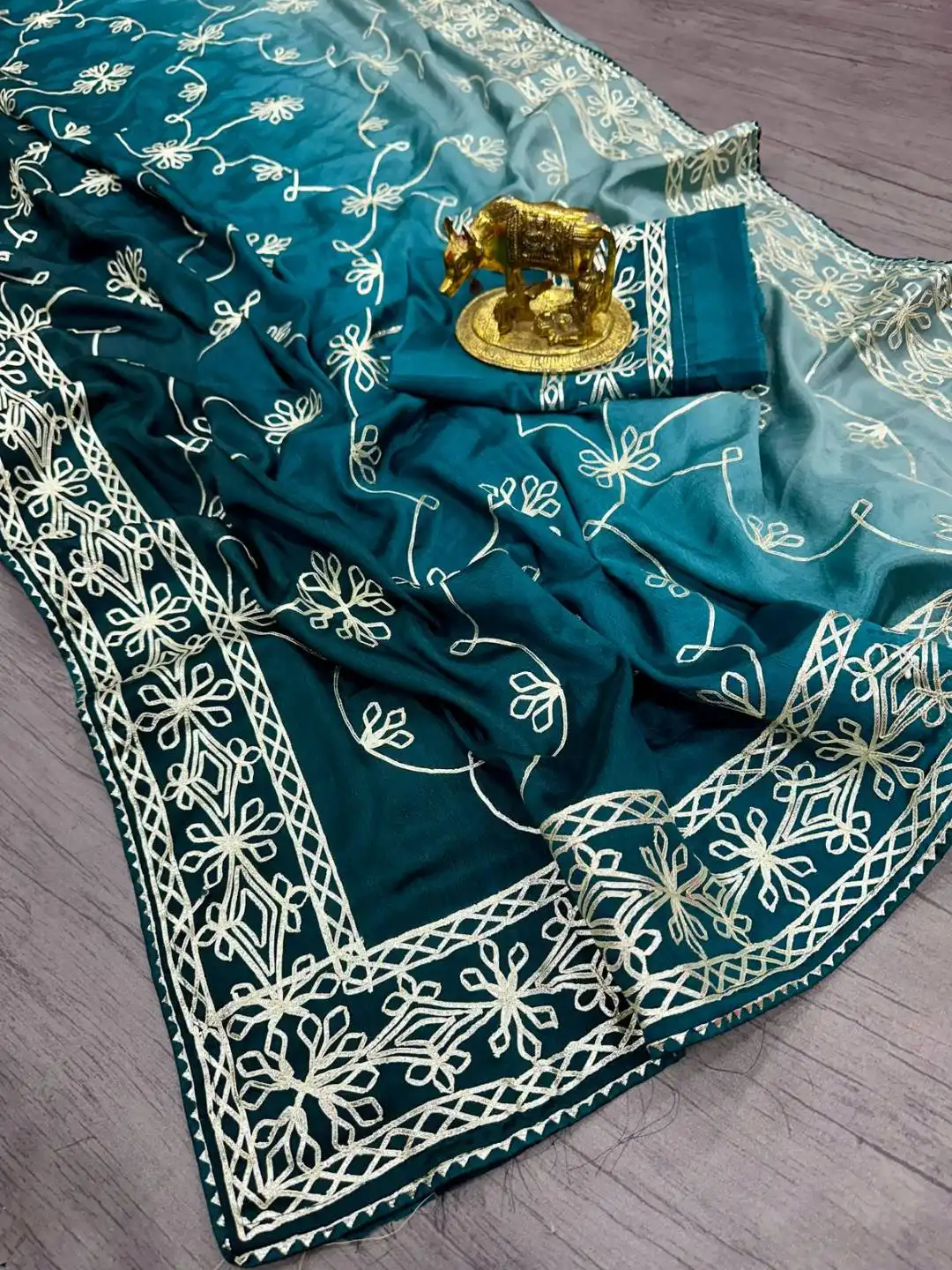 Karishma Vatika Pure Chinon Saree Collection Below 1000
