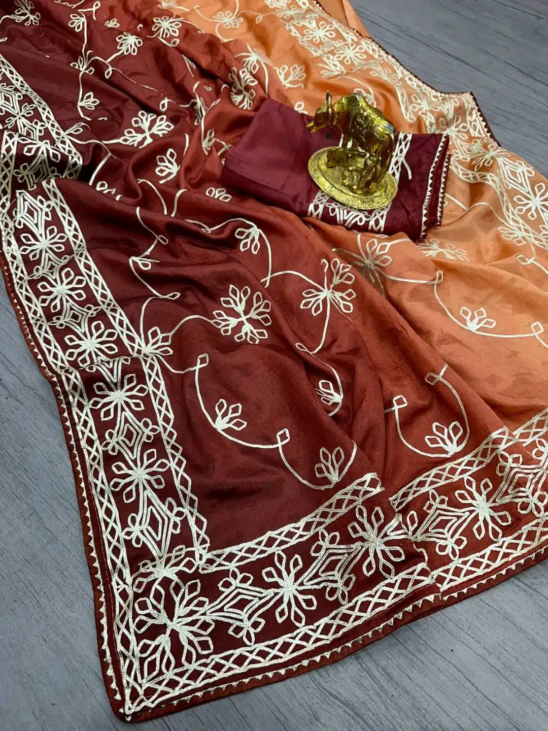 Karishma Vatika Pure Chinon Saree Collection Below 1000