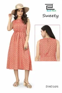 Blue Hills Sweety Rayon Printed Long Kurti Collection