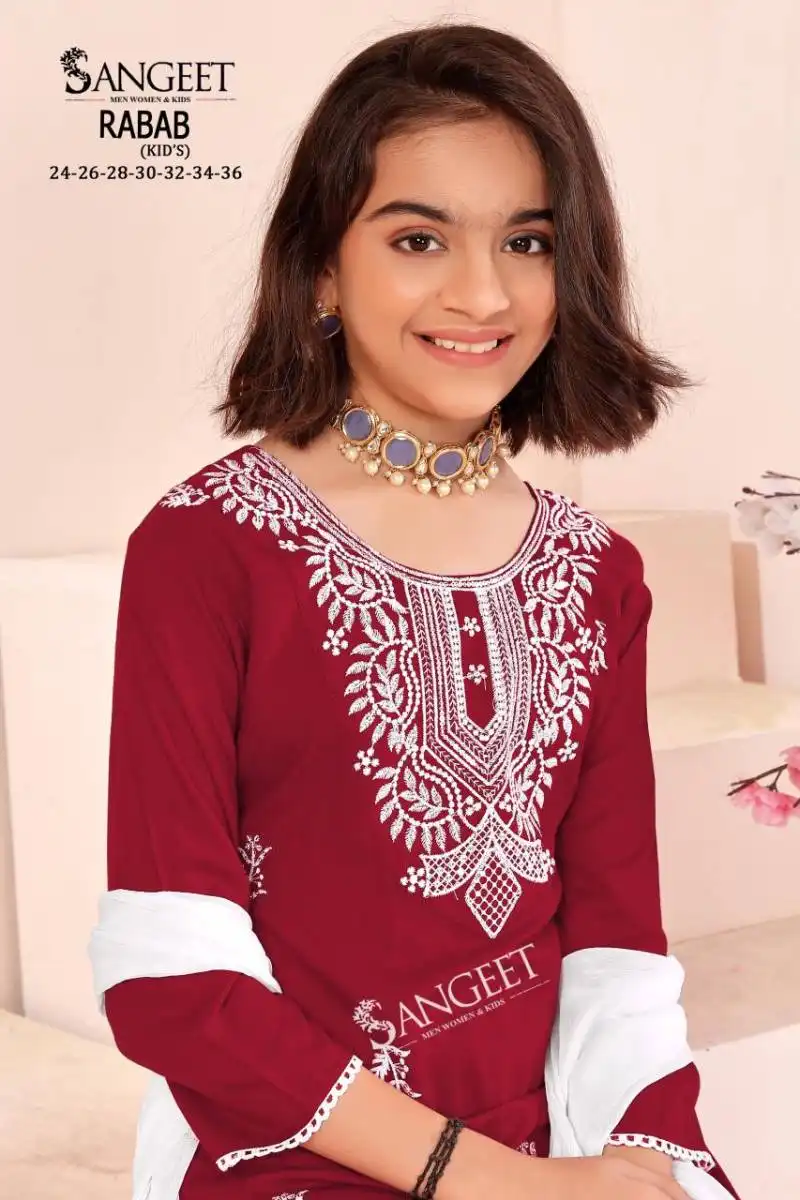 Sangeet Rabab 1 Rayon Kurti Pant With Dupatta Collection